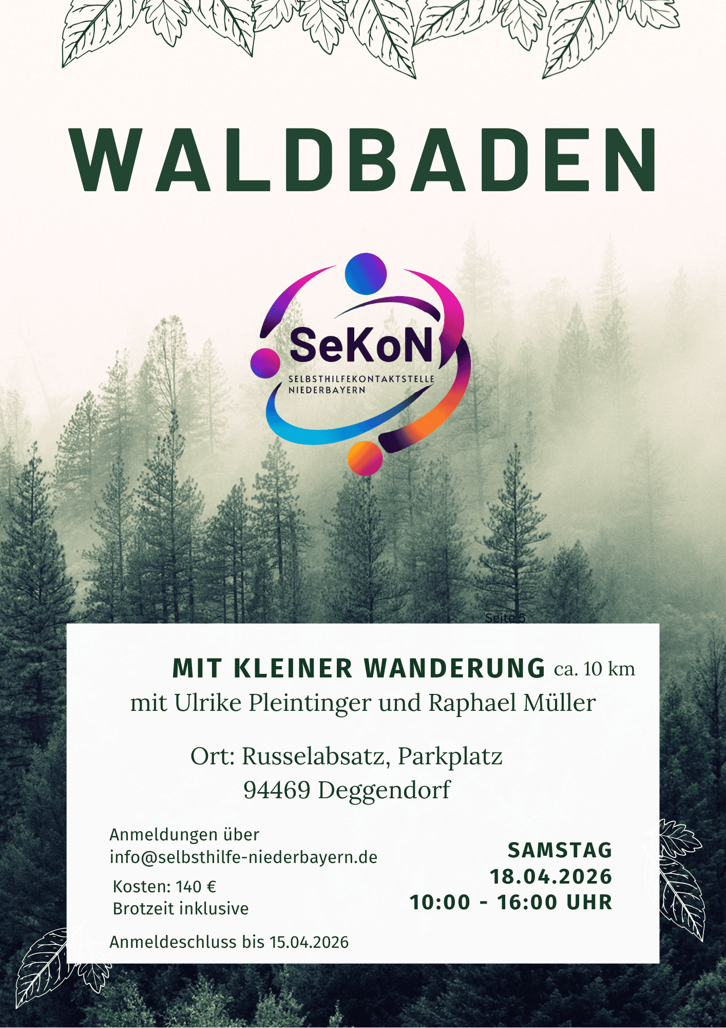 Grün Foto Illustration Waldbaden Entspannen Natur Poster